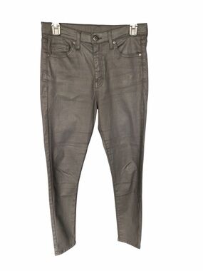TOPSHOP Black Coated Moto Jeans size 30